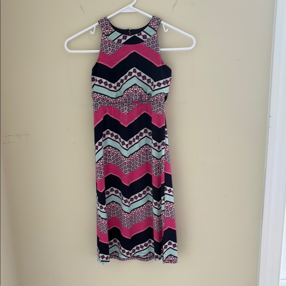 Stylish Pink and Black Chevron Dress